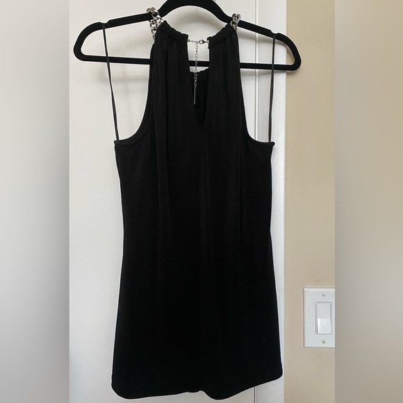 Michael Kors Chain Neck Black Halter Top Size Large - Picture 9 of 10